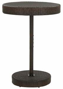 Barna polyrattan kerti asztal 75,5 x 106 cm
