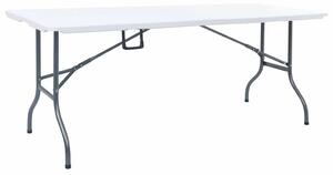 Fehér HDPE összecsukható kerti asztal 180 x 72 x 72 cm