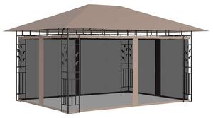 Tópszínű pavilon szúnyoghálóval 4 x 3 x 2,73 m 180 g/m²