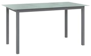 Világosszürke alumínium és üveg kerti asztal 150 x 90 x 74 cm