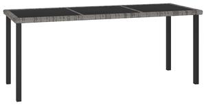 Szürke polyrattan kerti étkezőasztal 180 x 70 x 73 cm