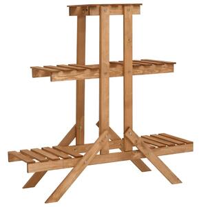 Fenyőfa virágtartó állvány 83 x 25 x 83 cm