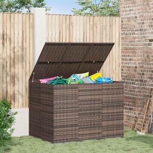 Barna polyrattan kerti párnatartó doboz 145 x 100 x 103 cm