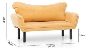 Széthúzható kétszemélyes kanapé Chatty (mustár). 1062612