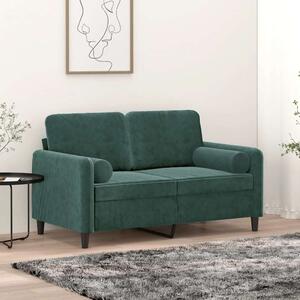 VidaXL 2 Személyes Bársony Kanapé - Sötétzöld - 120 cm