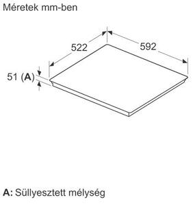 Bosch PIF651HC1E Beépíthető indukciós főzőlap, 59,2 cm, 4 főzőzóna, DirectSelect , Fekete