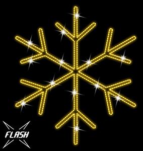 LED hópihe FLASH– hópehely motívum, meleg fehér, 60 cm, IP67