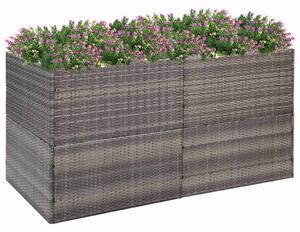 Szürke polyrattan kerti ültetőláda 157x80x80 cm