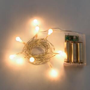 LED fényfüzér – elemes, meleg fehér, 2,1 m