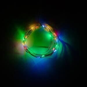 LED fényfüzér – elemes, színes, 20 dióda, 2,3 m