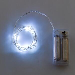LED fényfüzér- cseppek, elemes, jégfehér