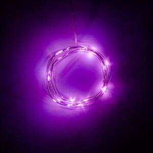 LED fényfüzér – elemes, rózsaszín, 20 dióda, 2,3 m