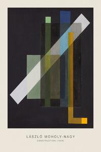 Festmény reprodukció Construction (Original Bauhaus in Black, 1924) - Laszlo / László Maholy-Nagy, (26.7 x 40 cm)