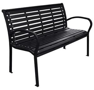 Fekete acél és WPC kerti pad 116 cm