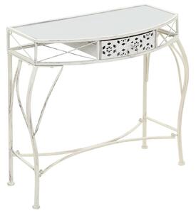 Francia stílusú fehér fém kisasztal 82 x 39 x 76 cm