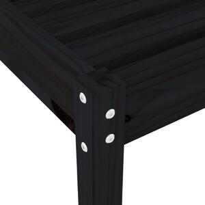 VidaXL 2 db fekete tömör fenyőfa napozóágy asztallal