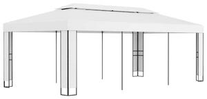 Fehér dupla tetős pavilon 3 x 6 m