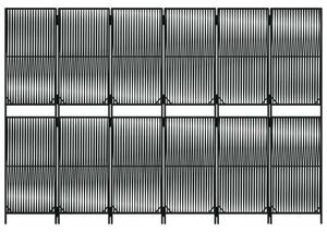 VidaXL Polyrattan Térelválasztó - Fekete - 6 Panel - 294x200cm
