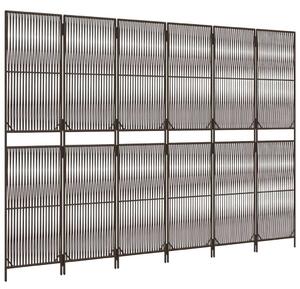 VidaXL Polyrattan Térelválasztó - Barna - 6 Panel - 294x200cm