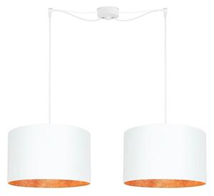 Mika fehér dupla függőlámpa rézszínű lámpabelsővel - Sotto Luce