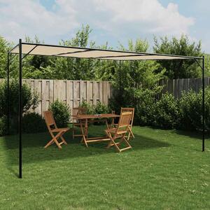 Bézs szövet és acél pavilon 4 x 4 m 180 g/m²