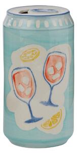 BEVERAGE kerámia váza 12 cm , kék