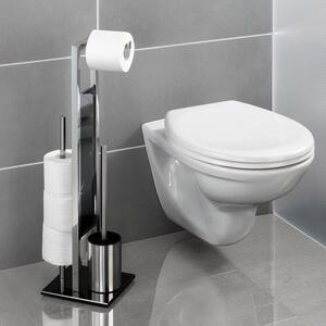 ASTOREO WC szervező 3in1 Rivalta - rozsdamentes acél/fekete