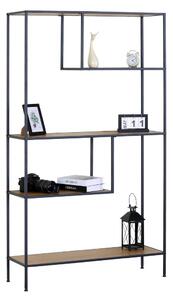KÉSZLETKISÖPRÉS! Intenso Home 5 szintes könyvespolc 100 x 180cm (Aranytölgy) | Univerzális tároló állvány fém lábakkal