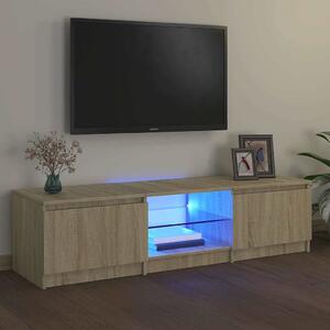 Sonoma tölgy színű TV-szekrény LED lámpákkal 140x40x36 cm