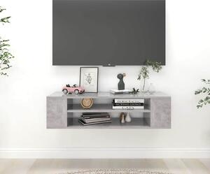 Betonszürke szerelt fa függő TV-szekrény 100 x 30 x 26,5 cm