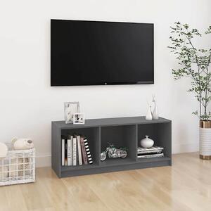 Szürke tömör fenyőfa TV-szekrény 104 x 33 x 41 cm