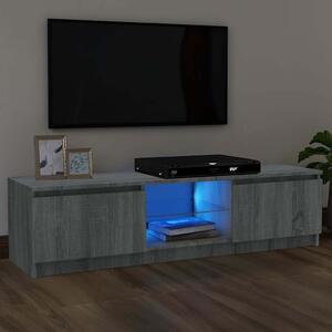 Szürke sonoma színű TV-szekrény LED lámpákkal 120 x 30 x 36cm