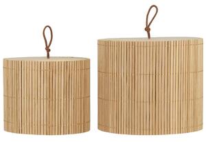 IB Laursen 2 db bambusz fedelű kerek doboz készlet
