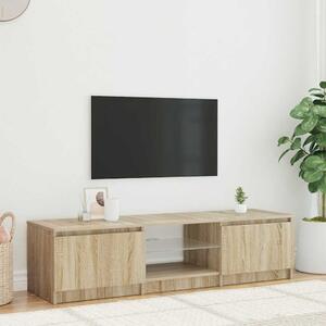 Füstös tölgy színű TV-szekrény LED-ekkel 140 x 40 x 36 cm