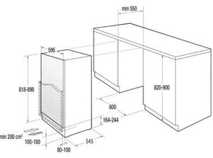 Gorenje RBIU609EA1 Beépíthető Egyajtós hűtőszekrény, 121L, M: 81.8, Flat hinge, E energiaosztály (20008829)