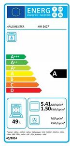 Hausmeister HM5027 Gáztűzhely, 49L, 4 főzőzóna, A energiaosztály