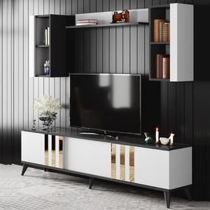 TV-s szekrény Gold-Anthracite, White Antracit fehér