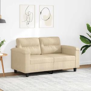 Kétszemélyes krémszínű mikroszálas szövetkanapé 120 cm