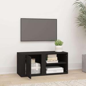 Fekete szerelt fa tv-szekrény 80x31,5x36 cm