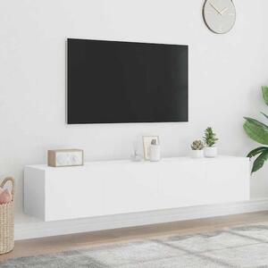 2 db fehér falra szerelhető TV-szekrény LED-del 80x35x31 cm