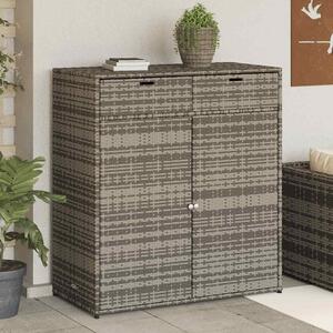Szürke polyrattan kerti tárolószekrény 105 x 55 x 113 cm