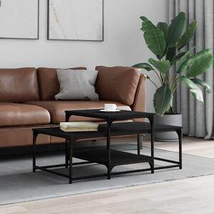 Fekete szerelt fa dohányzóasztal 102 x 60 x 45 cm