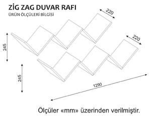 Fali polc Zig Zag - White