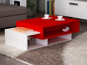 Kávézóasztal Tab-White, Red fehér Piros