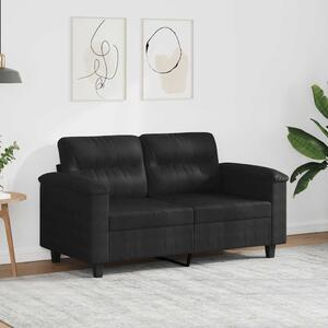 Kétszemélyes fekete mikroszálas szövetkanapé 120 cm