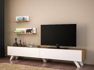 TV-állvány Amerika - White, Walnut