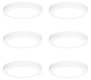 6 darabos süllyesztett vagy felületre szerelhető spotlámpa szett fehér 18 cm LED-del, 3 lépéses Dim to Warm funkcióval - Trans