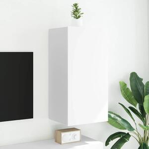 Fehér falra szerelhető TV-szekrény LED-lámpákkal 40,5x35x80 cm