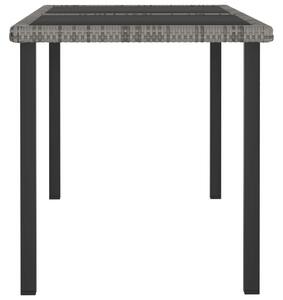 Kertbútor - Polyrattan Étkezőasztal - Szürke - 140x70 cm