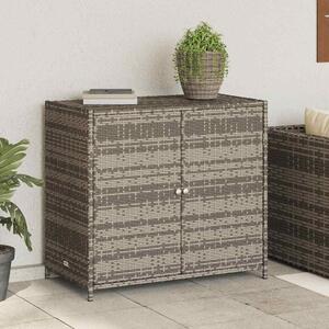 Szürke polyrattan kerti tárolószekrény 83x45x76 cm